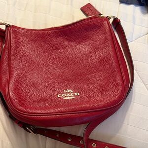 Coach Cherry Red Leather Shoulder Bag Perfect Condition